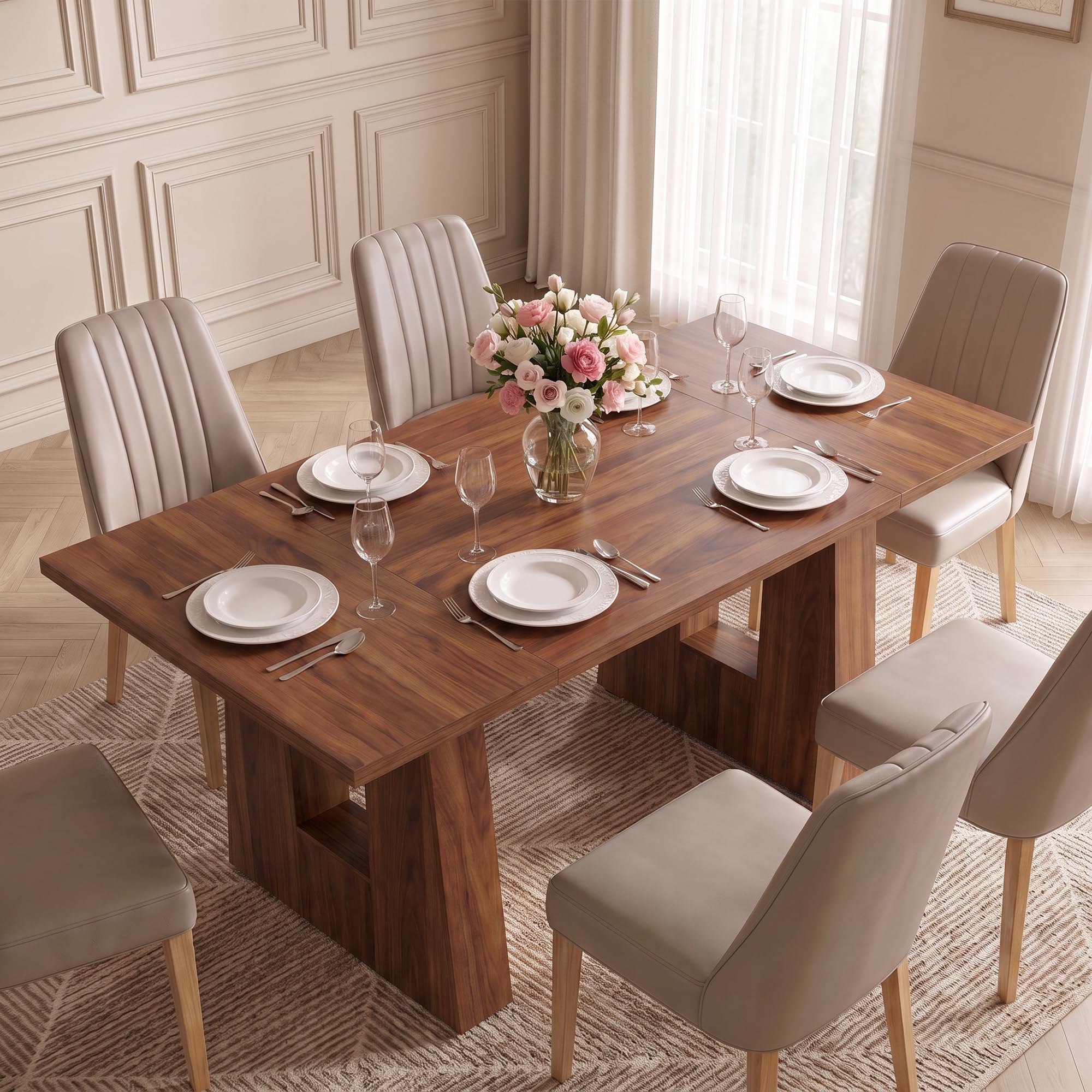 63 Inch Dining Table For 6 Peo - đánh giá và giá Kitchen Appliances Table