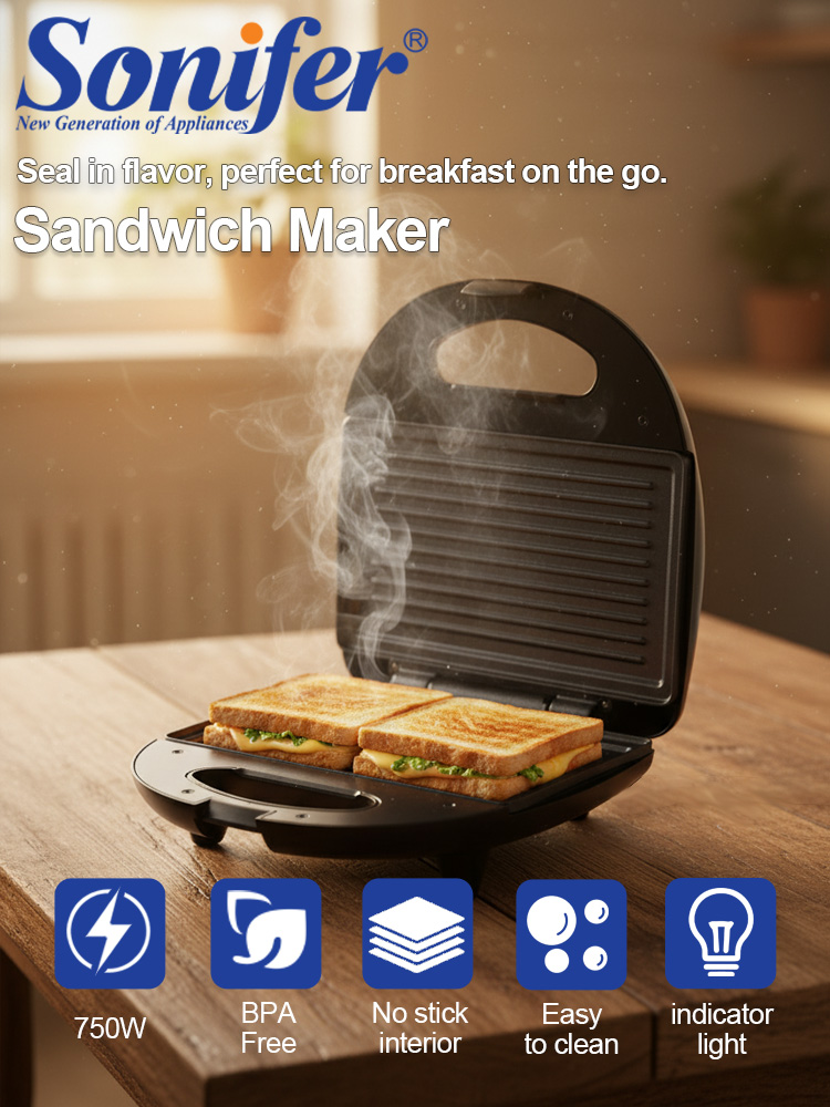 Sandwich Maker Sonifer SF-6173 - đánh giá và giá Sandwich Press Grill