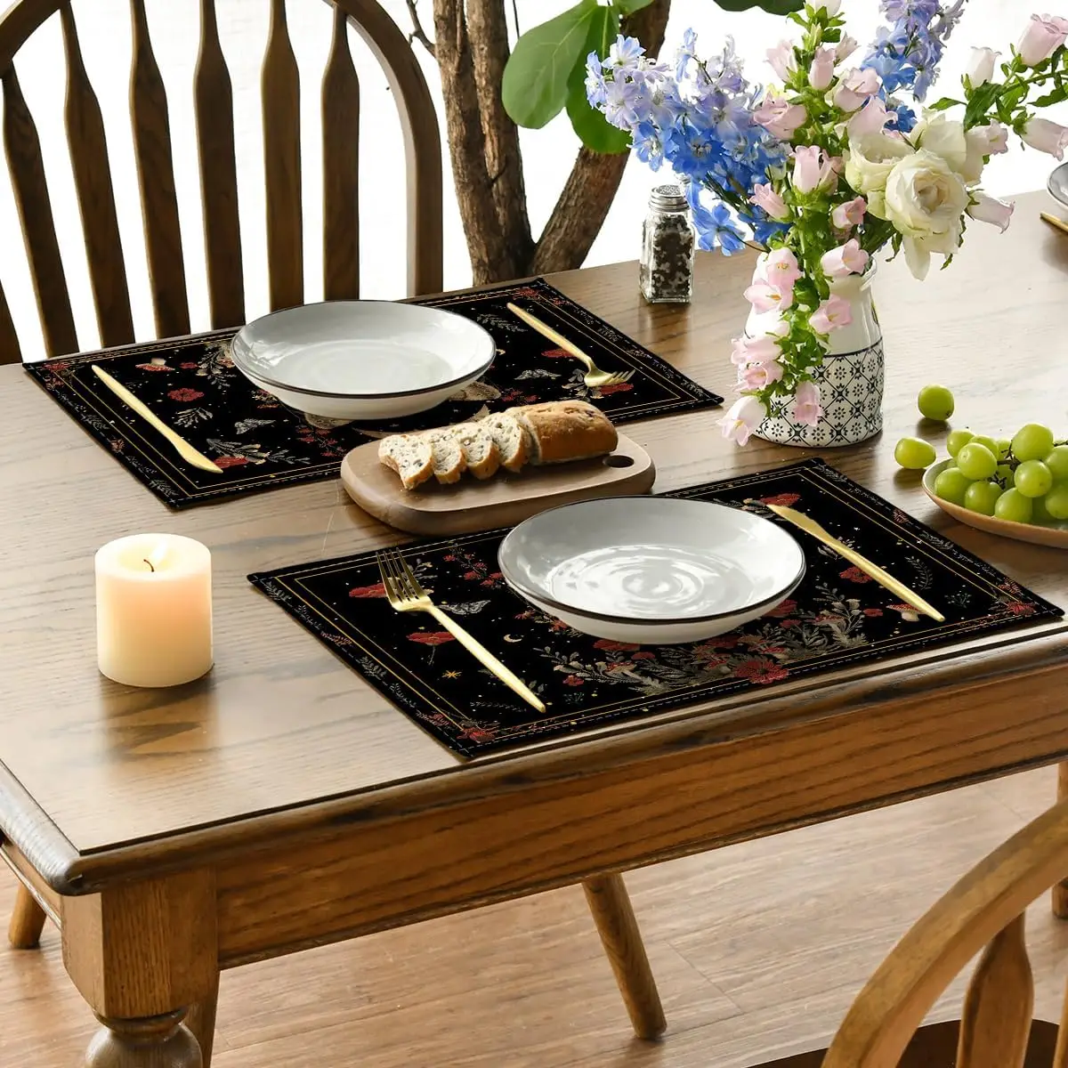 Goth  Poppy Moth Moon Placemat - đánh giá và giá Kitchen Appliances Table