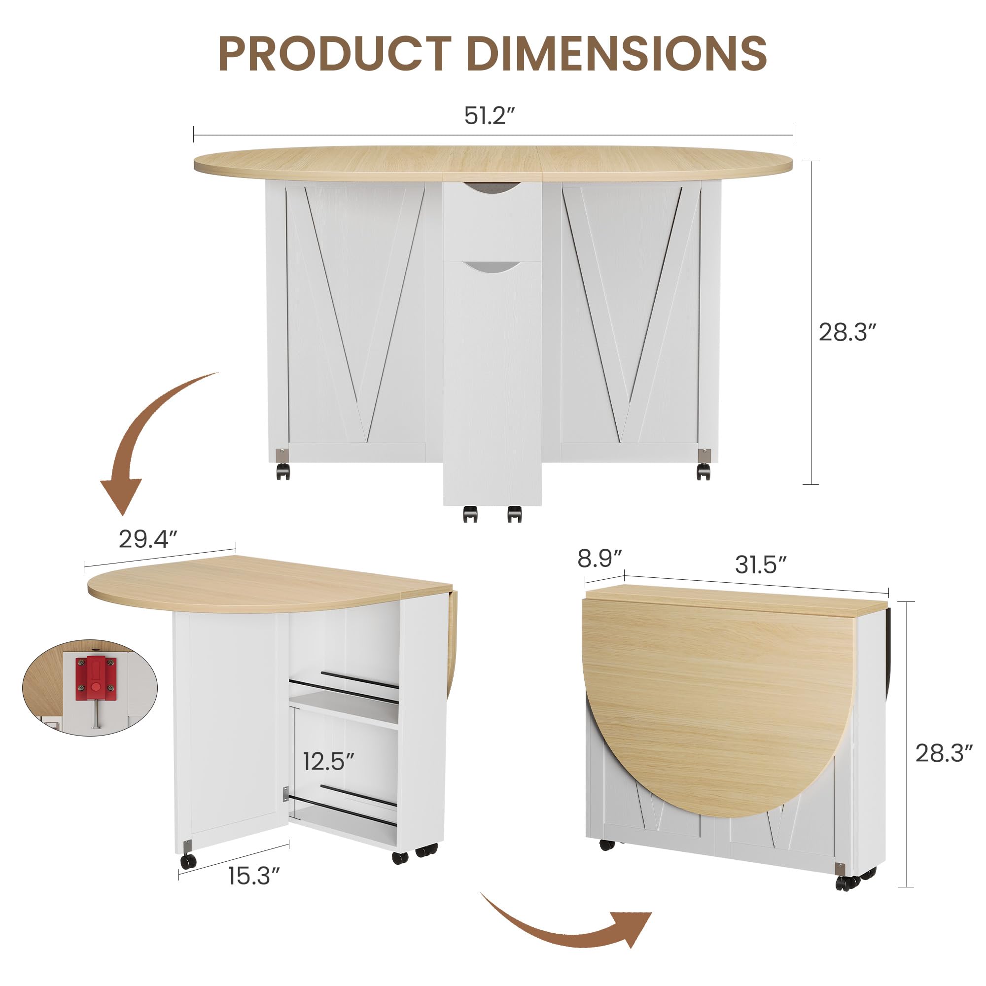 3-in-1 Folding Dining Table Wi - đánh giá và giá Kitchen Appliances Table